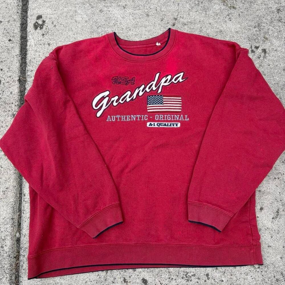 Unbranded Men's Red and Burgundy Sweatshirt